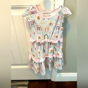 Oopsie Daisy Tiered Rainbow Dress